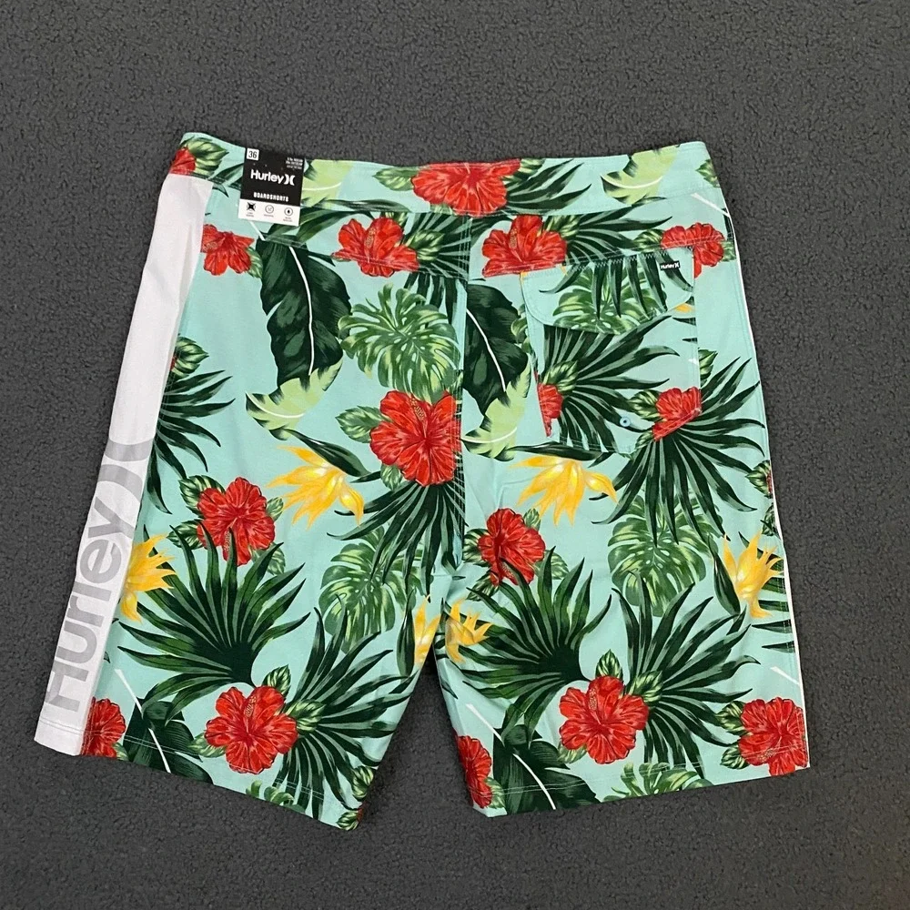 Hurley Hibiscus Board Short Mens 36 Floral Stretch Water‎ Repellent Hybrid Swim